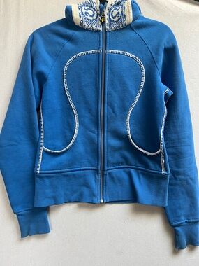Lululemon Scuba Hoodie Sweden 2010 Olympics Blue Yellow Flag Zip Pull Sz 6